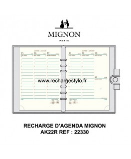 Recharge MIGNON TK12 - 120x73mm - 1 jour par page + répertoire