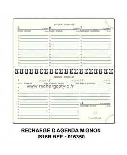 Mignon Recharge Agenda AK13R Semaine/2 pages – Papeterie du
